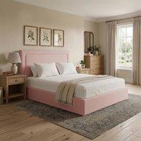 Desire Deco Plush Velvet Janessa Ottoman Storage Bed Frame in Pink | Size: Single