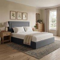 Desire Deco Plush Velvet Janessa Ottoman Storage Bed Frame in Grey | Size: Small Double