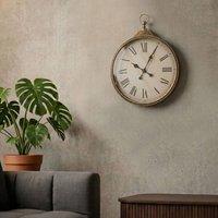 Wyld and Coco Heritage Clock Co Gold Wall Clock - 40 x 51 cm Distressed Vintage