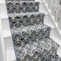 runrug Stair Runner Carpet - Soft & Comfortable, 0.43 Inch - 'Eclipse' in Blue | Size: 66 cm x 600 cm