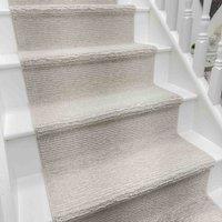 runrug Stair Runner Carpet - Soft & Comfortable, 0.35 Inch - 'Quin' in Cream | Size: 66 cm x 660 cm