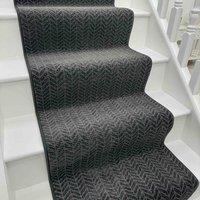 runrug Stair Runner Carpet for Staircases - Soft & Comfy, 9mm - 'Empire' in Dark Grey | Size: 70 cm x 570 cm
