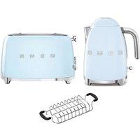 Smeg KLF03, TSF01, TSBW01 Kettle, Toaster & Bun Warmer Set in Blue