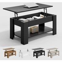 MCC Direct Convertible Coffee Table with Hinged Lid MultiFunctional Storage Table in Black