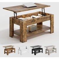 MCC Direct Convertible Coffee Table with Hinged Lid MultiFunctional Storage Table in Brown