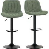 HOMCOM Bar Stools Set of 2, Modern Armless Bar Chairs in Green
