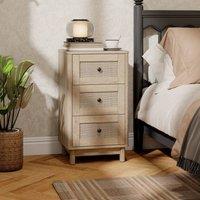 HOMCOM 3 Drawer Chest of Drawers, Storage Unit for Living Room, Oak in Natural