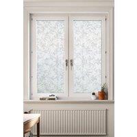 Living and Home 200x61cm Self-Adhesive 3D Embossed Fern Leaf Window Film - Frosted Privacy PVC Sticker for Glass Doors & Bathroom | Size: 200x61 cm