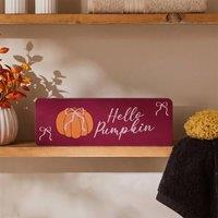 OHS Autumn Pumpkin Slogan Ornament Halloween Home Decor in Burgundy
