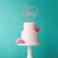 Club Green Rose Gold 'Love' Acrylic Cake Topper