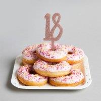 Club Green Rose Gold Number '18' Glitter Acrylic Cake Topper