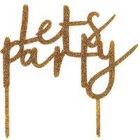 Club Green Gold 'Let's Party' Glitter Acrylic Cake Topper