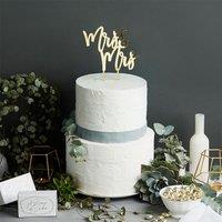 Club Green Gold 'Mrs & Mrs' Acrylic Cake Topper