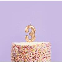 Club Green Gold Number '3' Celebration Candle