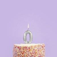 Club Green Silver Number '0' Celebration Candle