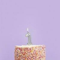 Club Green Silver Number '1' Celebration Candle