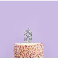 Club Green Silver Number '3' Celebration Candle