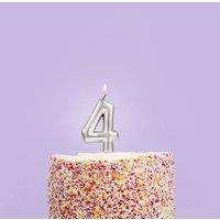 Club Green Silver Number '4' Celebration Candle