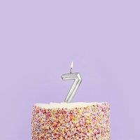 Club Green Silver Number '7' Celebration Candle