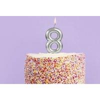 Club Green Silver Number '8' Celebration Candle