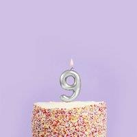 Club Green Silver Number '9' Celebration Candle