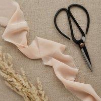 Club Green Blush Chiffon Crepe Frayed Ribbon - 50mm x 5m