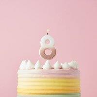 Club Green Rose Gold Ombre Number '8' Celebration Candle