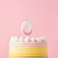 Club Green Pink Ombre Number '0' Celebration Candle