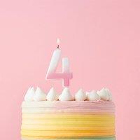 Club Green Pink Ombre Number '4' Celebration Candle