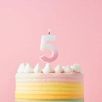 Club Green Pink Ombre Number '5' Celebration Candle
