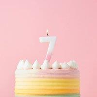 Club Green Pink Ombre Number '7' Celebration Candle