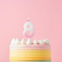 Club Green Pink Ombre Number '8' Celebration Candle