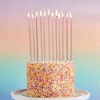 Club Green Rose Gold Tall Skinny Celebration Candles - Pack of 12