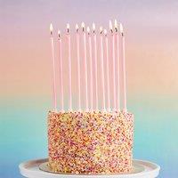 Club Green Pink Tall Skinny Celebration Candles - Pack of 12