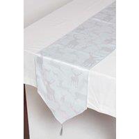 Homescapes Stag Christmas Table Runner in Silver