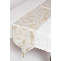 Homescapes Stag Christmas Table Runner in Gold