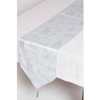 Homescapes Silver Stag Christmas Table Runner Large, 33 x 244cm | Size: 33 x 244 cm