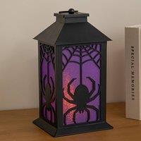 Samuel Alexander 32cm Battery Powered Light up Spider Halloween Lantern with LEDs in Black