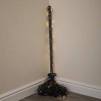 Samuel Alexander 1.1m Battery Powered Light up Halloween Witch's Broomstick with LEDs in Brown