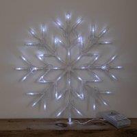 Samuel Alexander 34cm Battery Operated Light up Christmas Snowflake with White LEDs