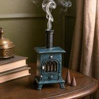 Marco Paul Stove Incense Cone Burner With 15 Cinnamon Incense Cones in Teal | Size: 1 Pack