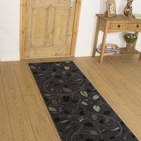 runrug Hallway Carpet Runner Rug - Soft & Comfy, 9mm - 'Scroll' in Grey | Size: 60 cm x 180 cm