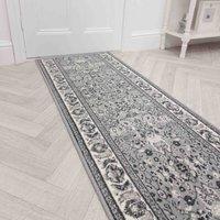 runrug Hallway Carpet Runner Rug - Soft & Comfy, 9mm - 'Kashdan' in Grey | Size: 60 cm x 180 cm