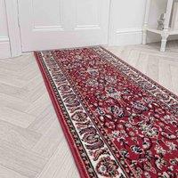 runrug Hallway Carpet Runner Rug - Soft & Comfy, 9mm - 'Kashdan' in Red | Size: 60 cm x 150 cm