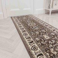 runrug Hallway Carpet Runner Rug - Soft & Comfy, 9mm - 'Kashdan' in Brown | Size: 60 cm x 180 cm