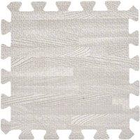 PAWNORA Grey Wood Grain Floor Mats Soft Foam