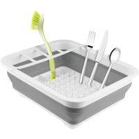 PAWNORA Large Collapsible Dish Drainer in Grey