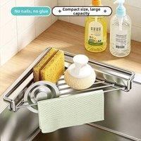 PAWNORA Stainless Steel Sink Corner Rack in Silver