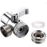 PAWNORA 2 in 1 Brass Bidet Shower Head Diverter T Valve Adapter in Silver | Size: 1000mm 13000mm