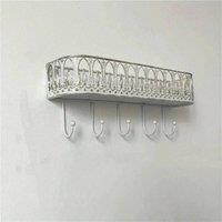 FORGEVIO White Multiple Hooks Vintage Metal Wall Rack | Size: 0.6m2